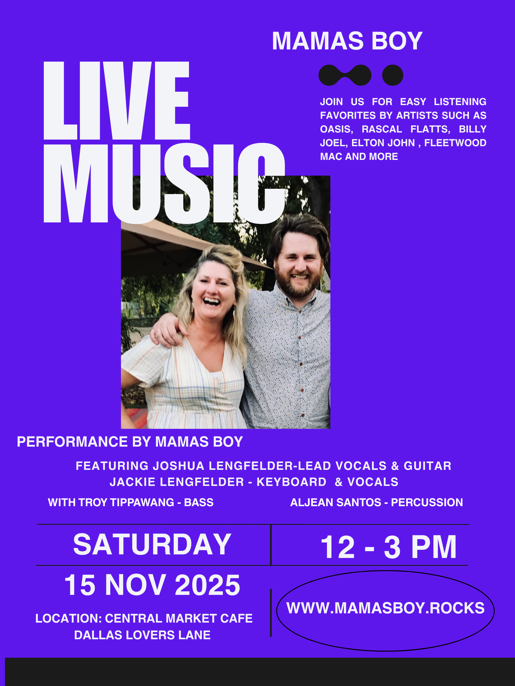 Mamas Boy Live Music Poster